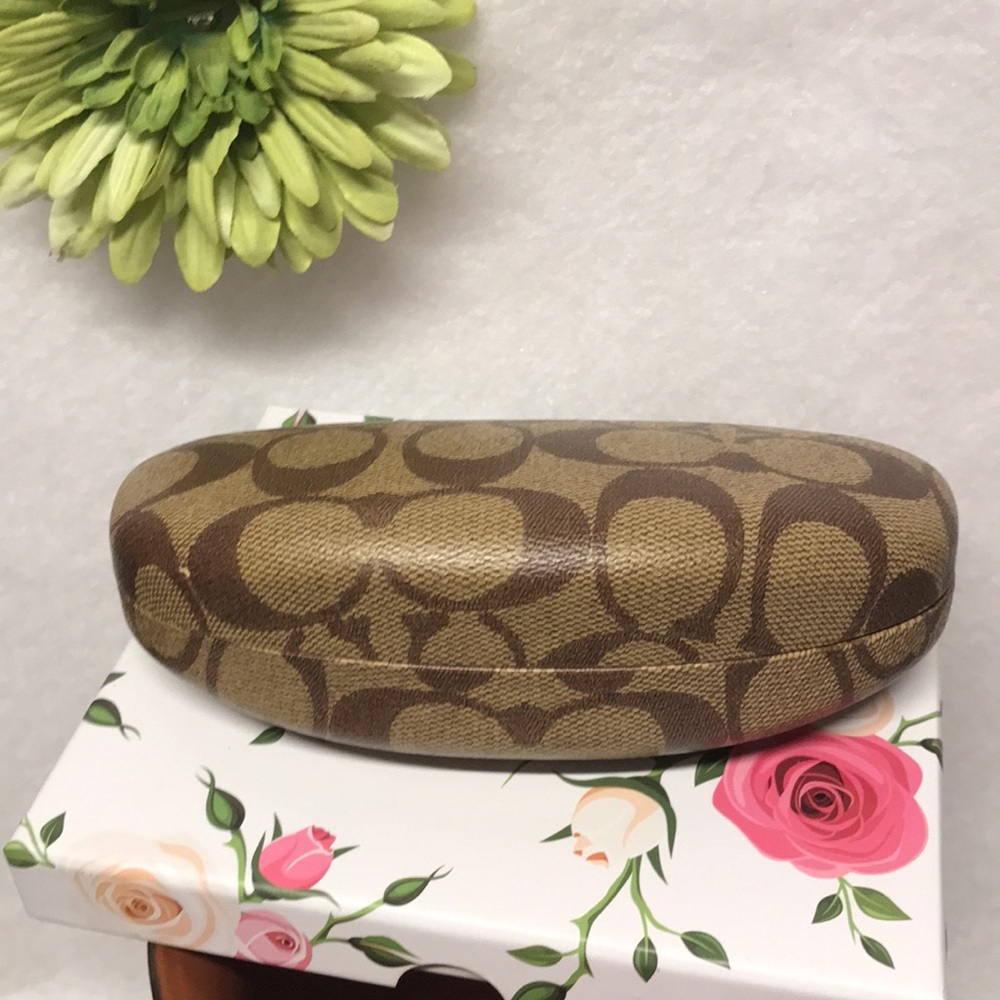 COACH Vintage Sunglasses CASE in brown and Tan CC Logo Signature Name